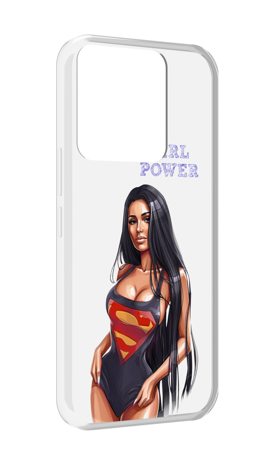 

Чехол MyPads Девушка-супермен женский для Tecno Spark Go 2022 / Tecno Spark 8C, Прозрачный, Tocco