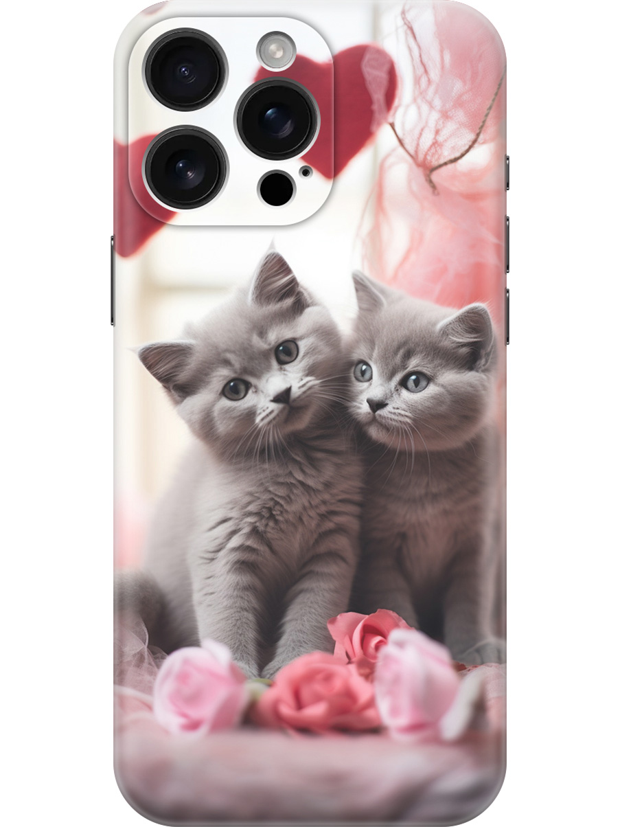 

Силиконовый чехол на Apple iPhone 16 Pro Max с принтом "Котики и сердечки", Прозрачный;красный;серый, 785198391