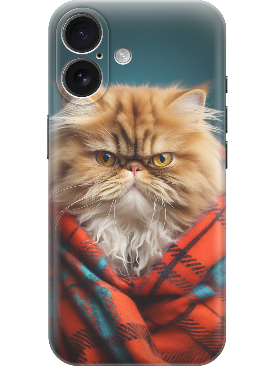 

Силиконовый чехол на Apple iPhone 16 с принтом "Недовольный котик", Прозрачный;красный;синий, 785196512