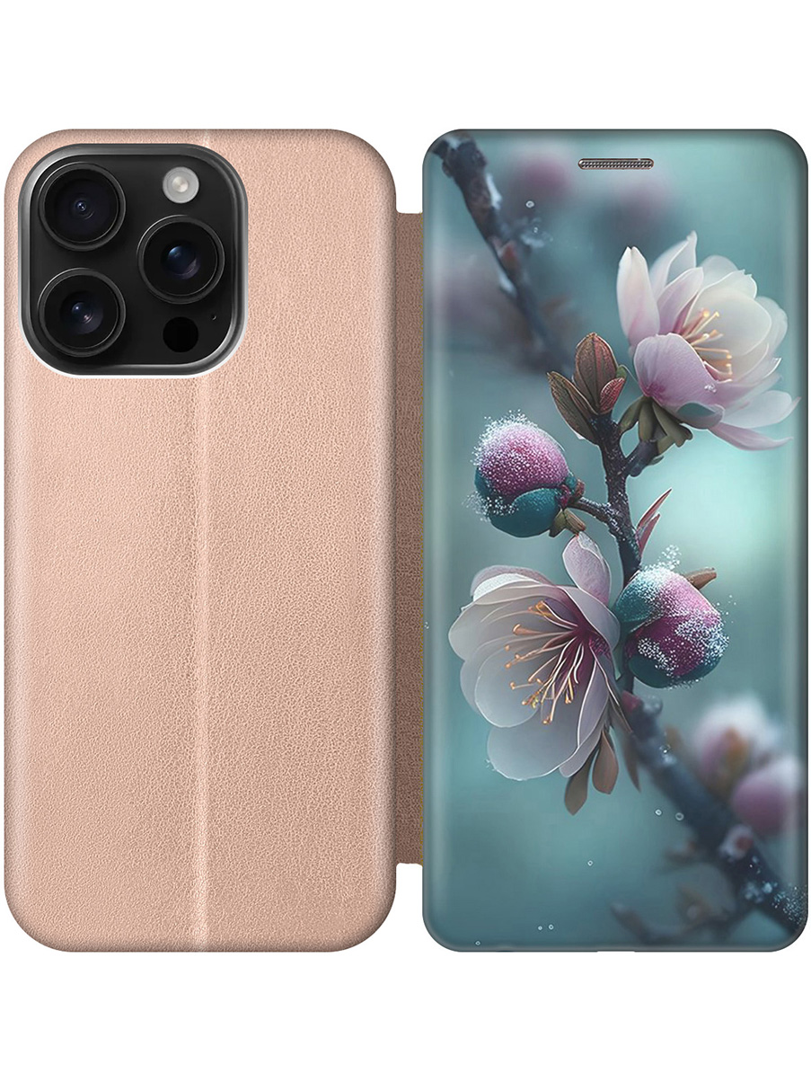 

Чехол-книжка на Apple iPhone 16 Pro с принтом "Распускающиеся бутоны" золотой, Золотистый;белый;голубой, 785197721