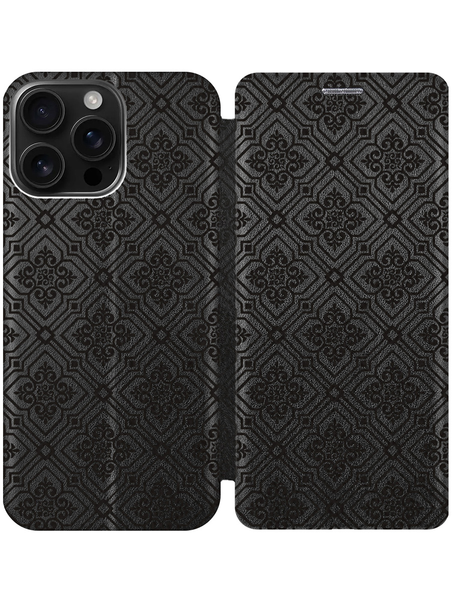 

Чехол-книжка на Apple iPhone 16 Pro Max с принтом "Элегантный паттерн" черный, 785198332
