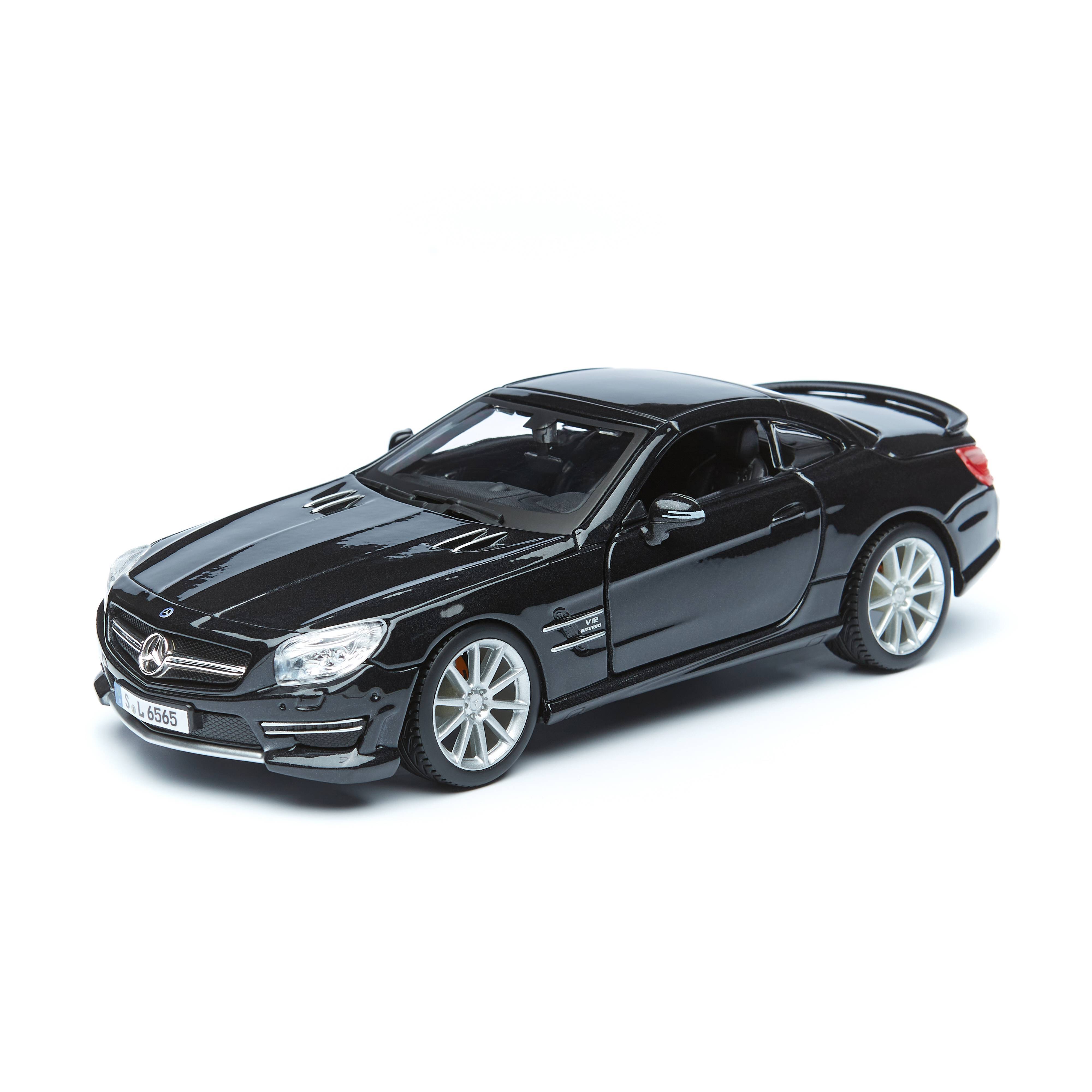 

Bburago Машинка металлическая Mercedes-Benz SL 65 AMG Hardtop, 1:24, чёрный металлик, 18-21066