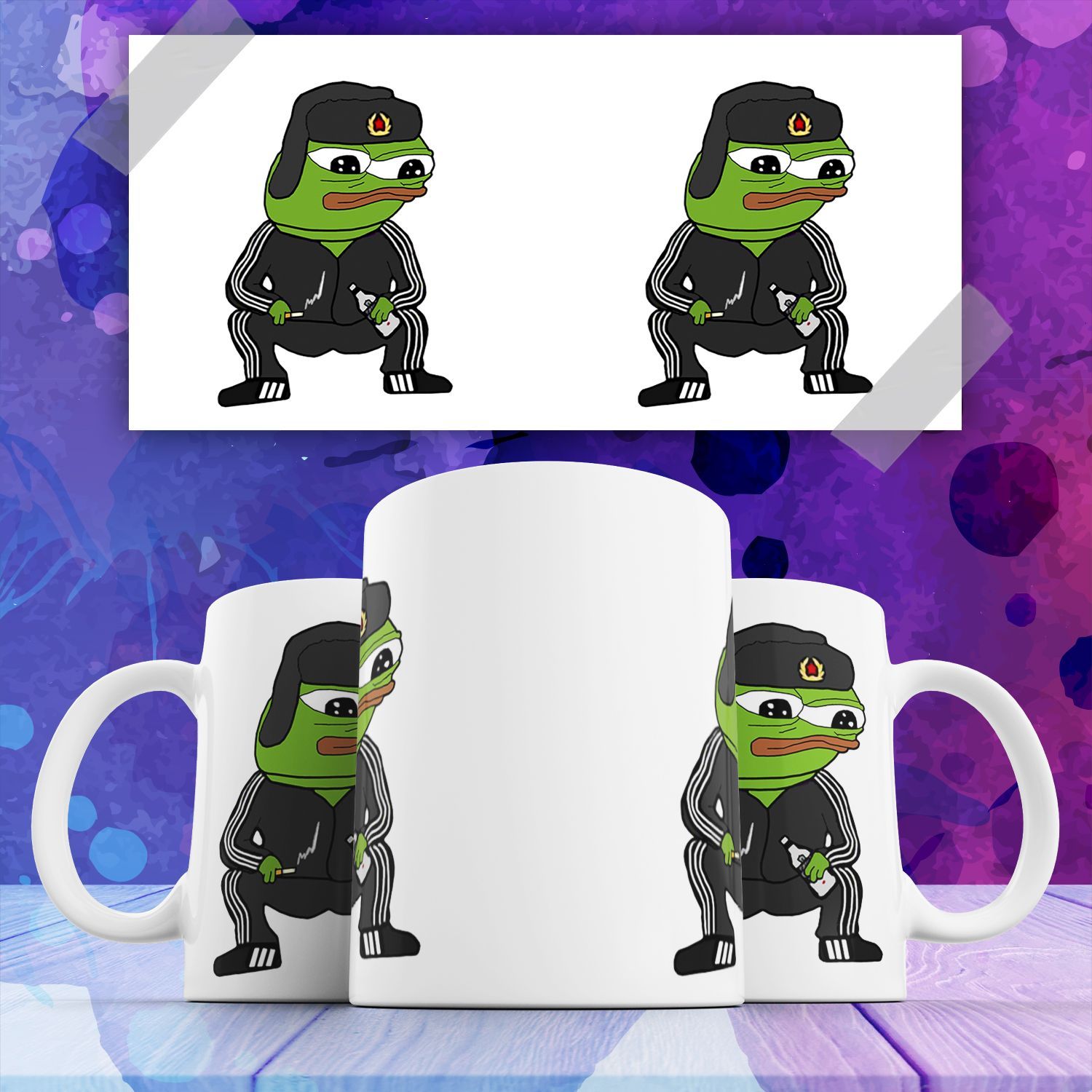 

Кружка Лягушка Пепе Pepe Frog мем с принтом 330 мл