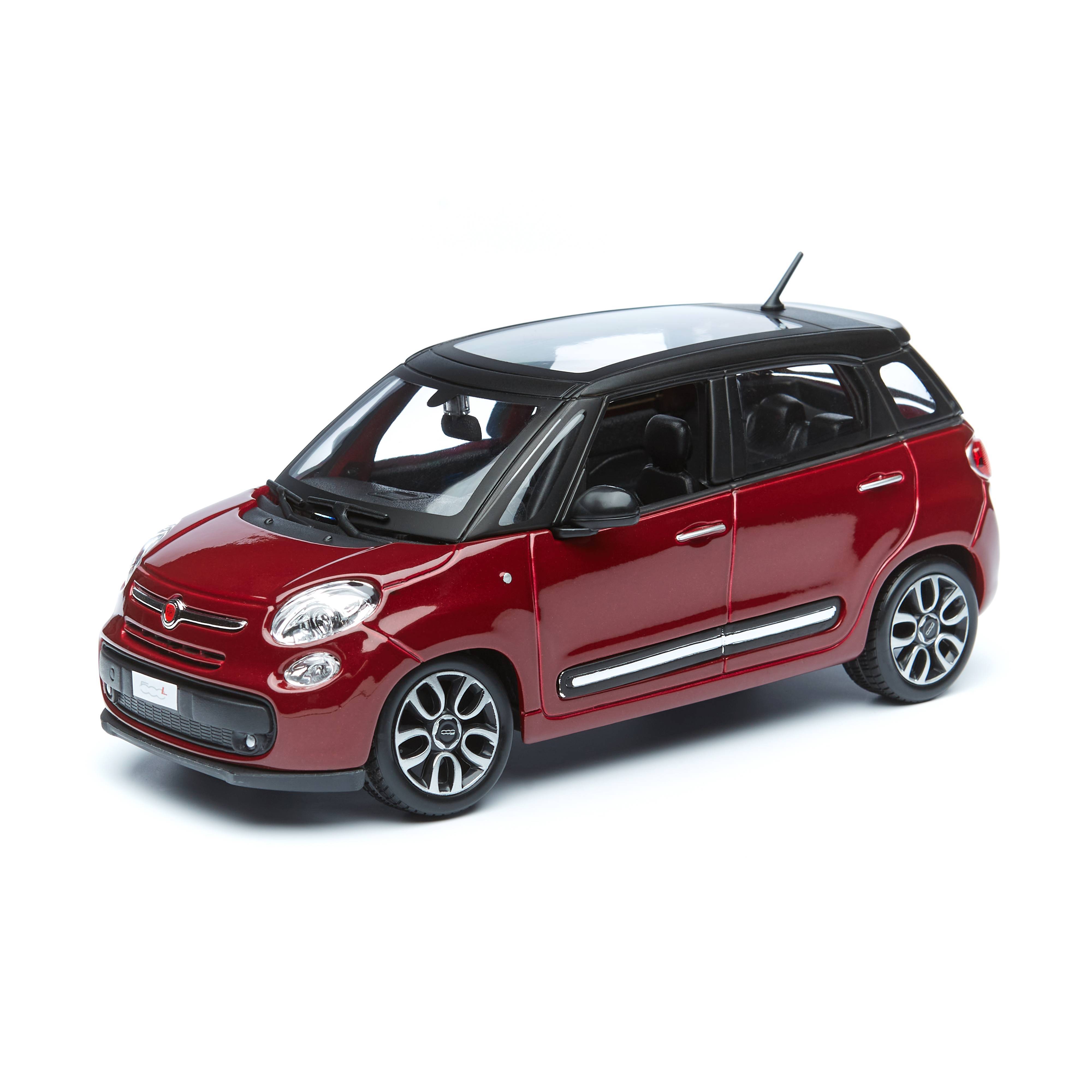 фото Bburago машинка металлическая fiat 500l, 1:24, бордовый 18-22126