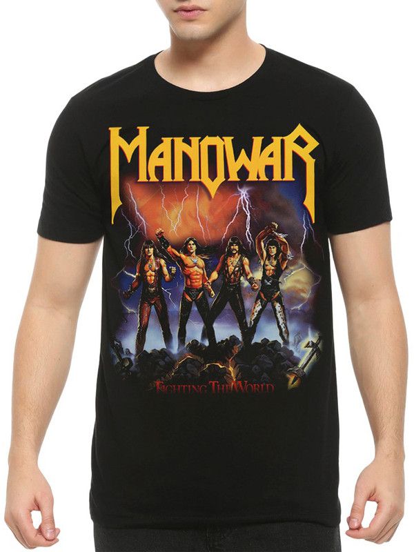 

Футболка мужская DreamShirts Studio Manowar - Fighting the World 2 черная L, Черный, Manowar - Fighting the World 2