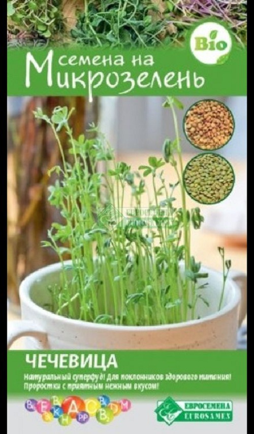 Семена микрозелени Евросемена Чечевица 31305 1 шт.