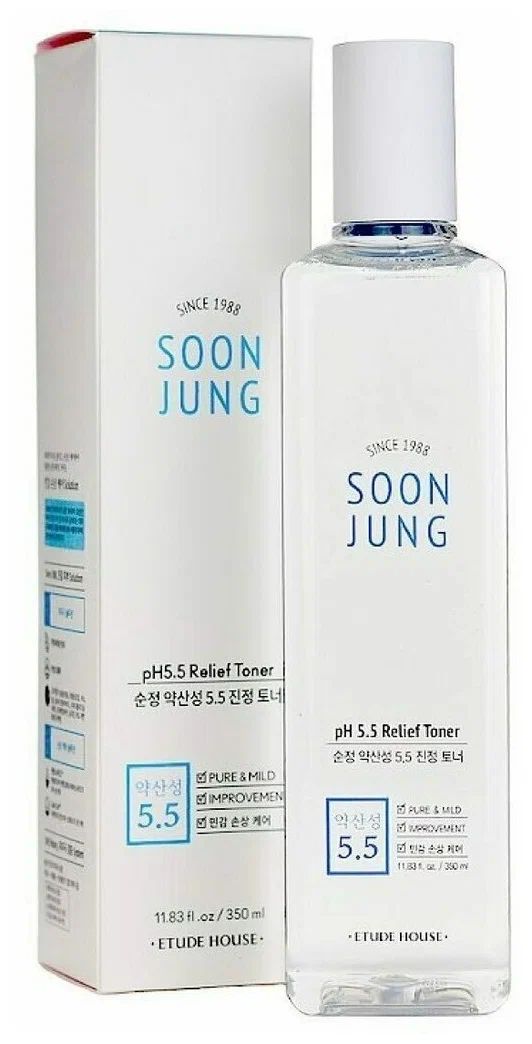 Увлажняющий тонер для чувствительной кожи лица Etude SoonJung pH 5.5 Relief Toner