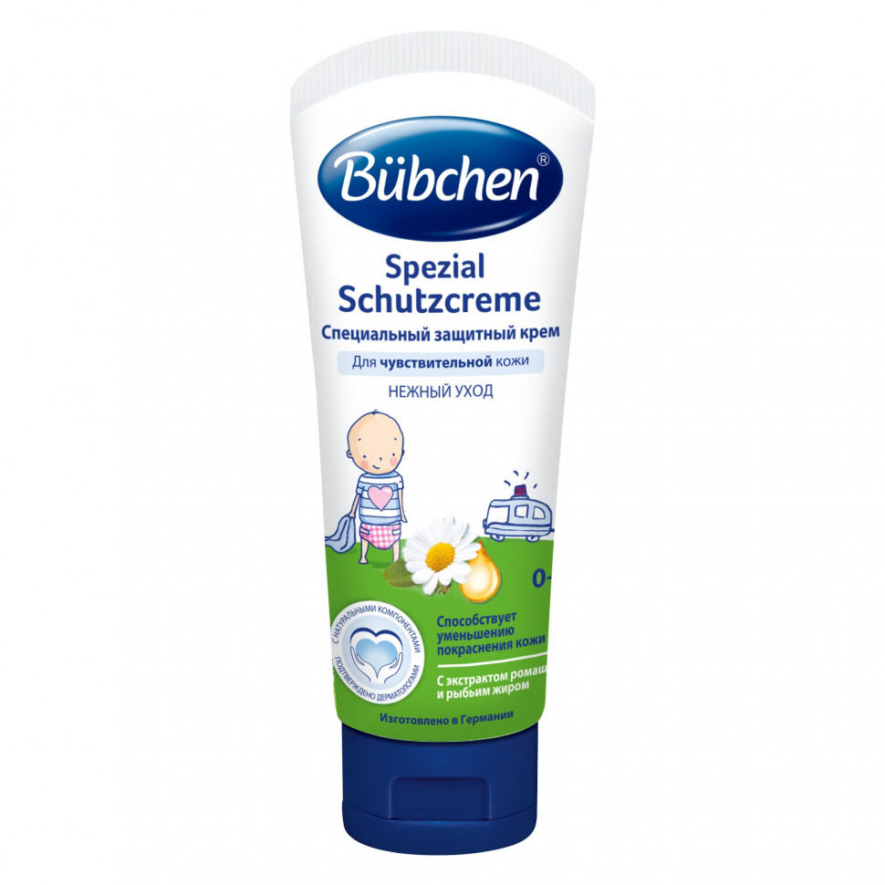 Крем детский Bubchen Spezial Schutzcreme БЮБХЕН защитный специальный 75 мл biolane специальный защитный крем от опрелостей под подгузник 100 мл