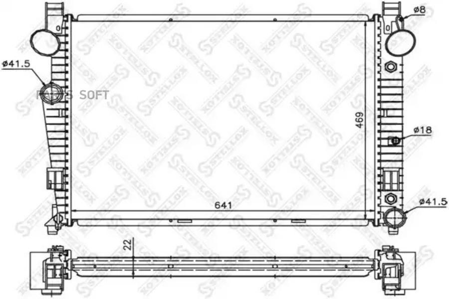 

STELLOX 1025928SX 10-25928-SX_радиатор системы охлаждения АКПП\ MB W220 2.8/3.2 98 1шт