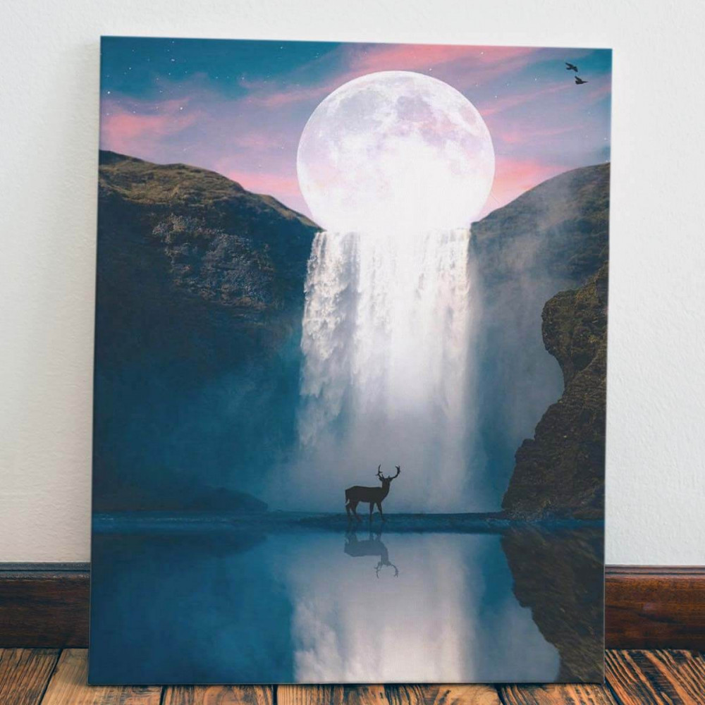 

Картина Red Panda Олень у водопада40x60