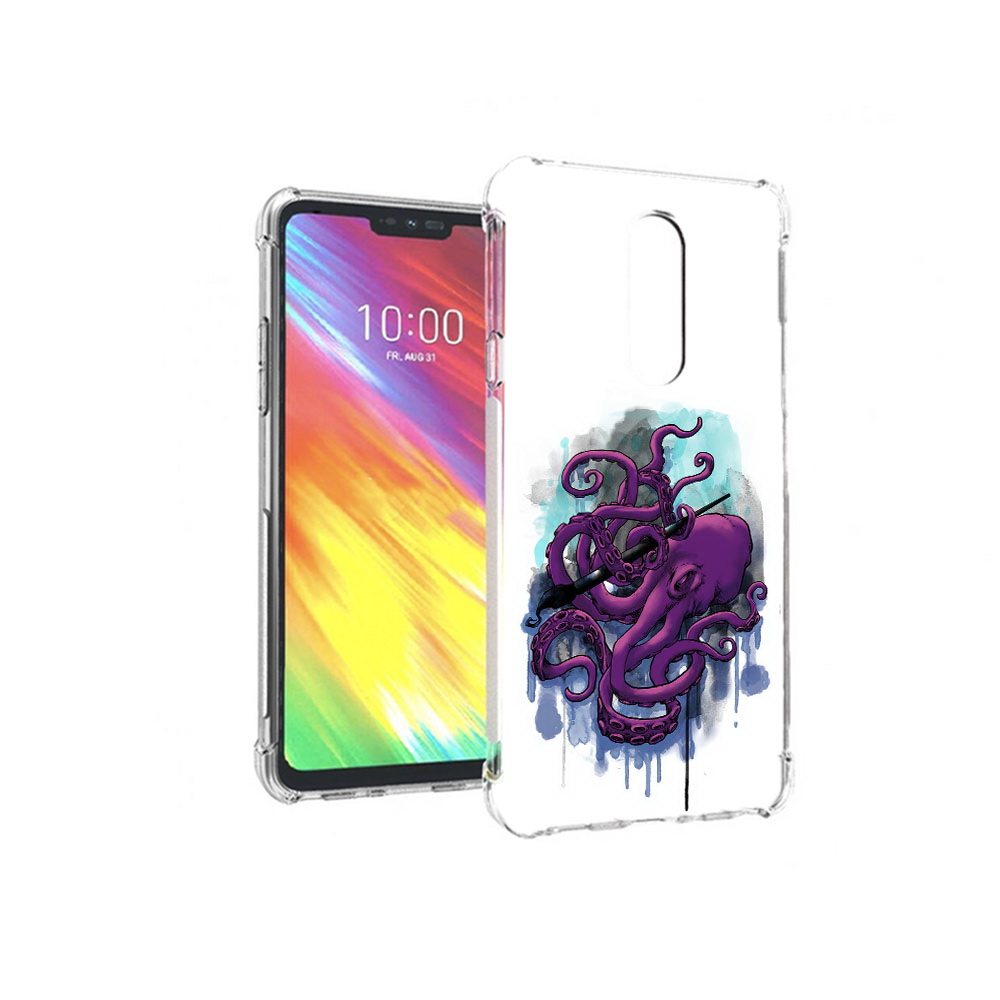 

Чехол MyPads Tocco для LG G7 фиолетовый осьминог (PT124618.72.658), Прозрачный, Tocco