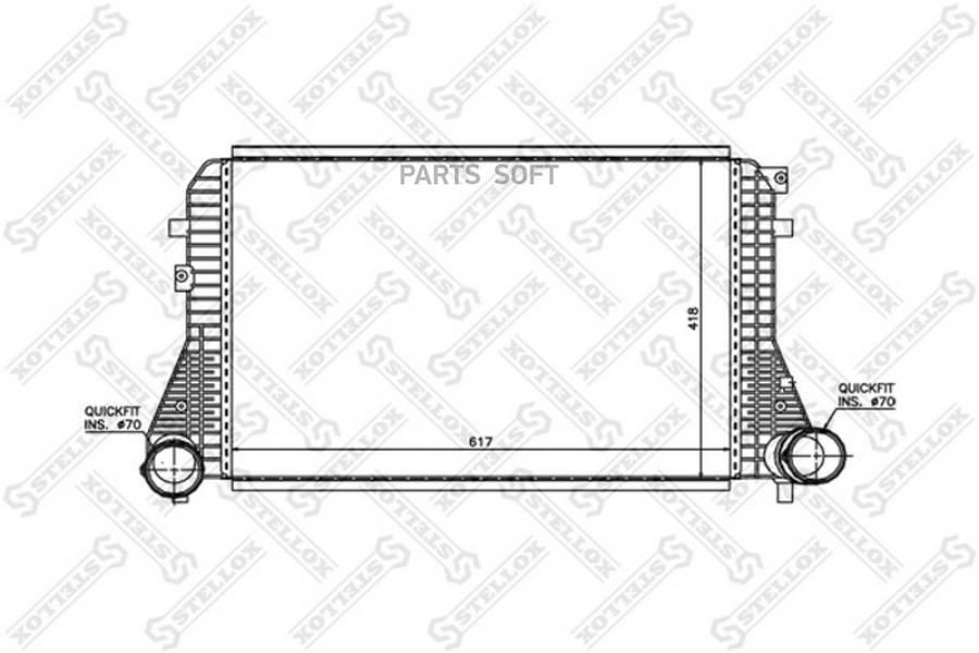 

STELLOX 1040038SX 10-40038-SX_интеркулер\ Audi A3, VW Golf/Touran/Caddy all 03 1шт
