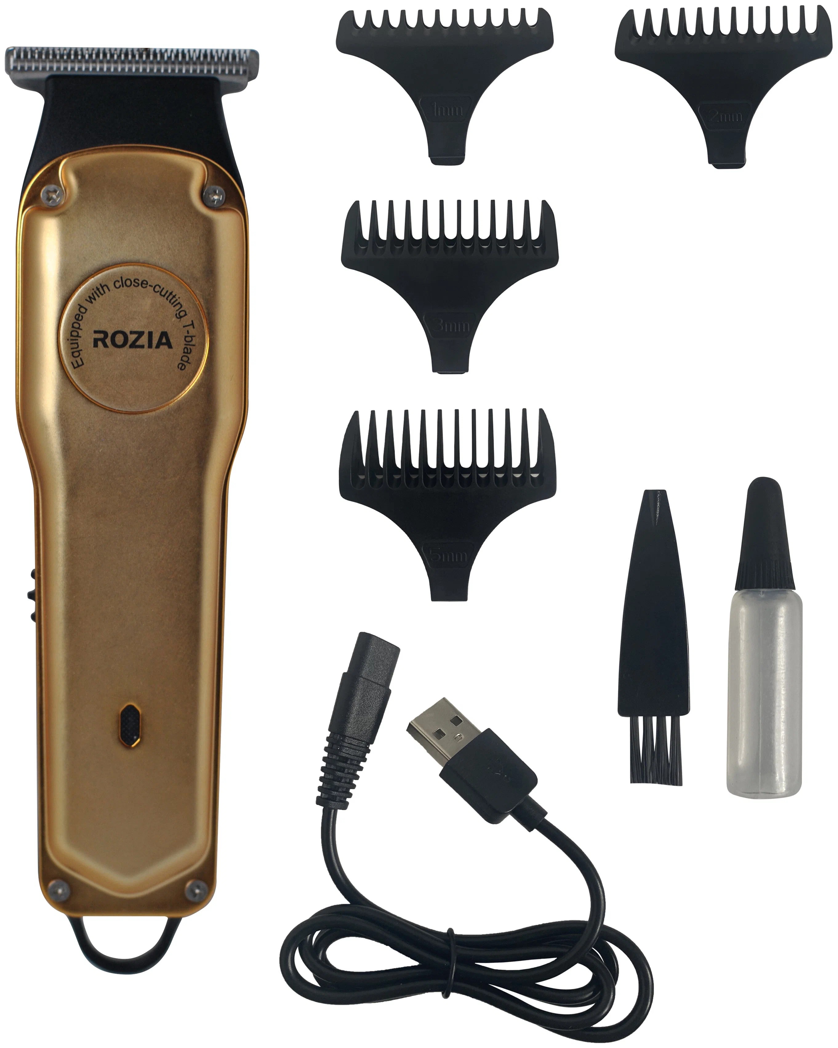 Машинка для стрижки волос Rozia HQ279 триммер для стрижки волос компактный 3 насадки металл