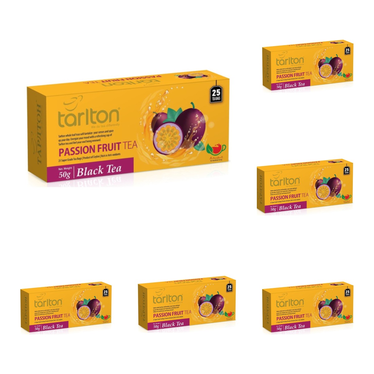 

Чай чёрный Tarlton, Passion fruit, 25 пакетиков х 6 шт, Passion fruit, 25 пакетиков, 50 г