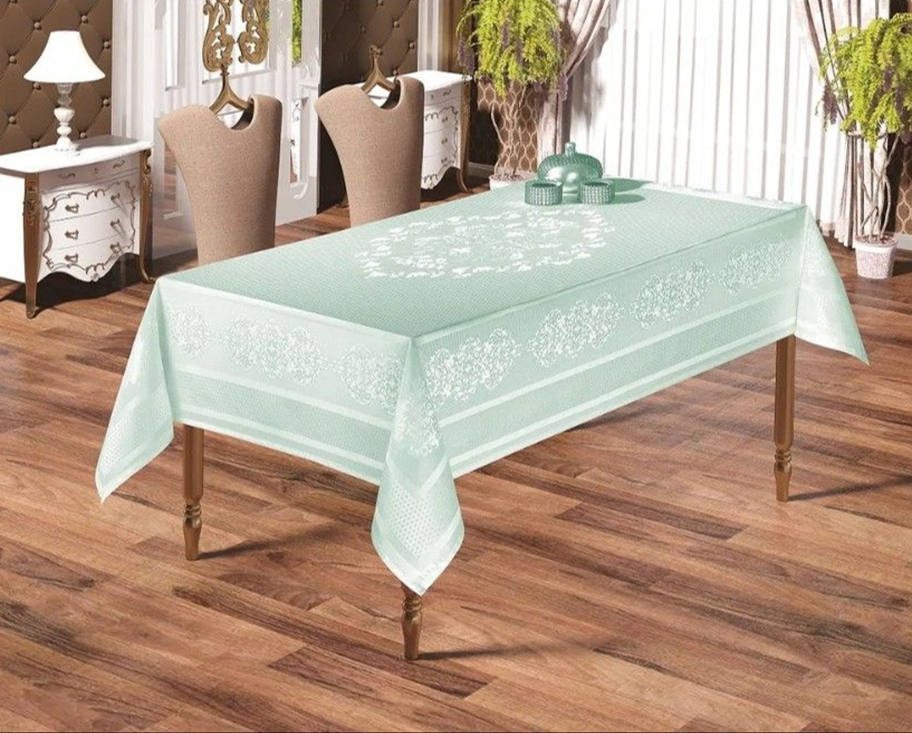 

Скатерть EFOR DORE 160x220, ментоловый, Зеленый, SK-032