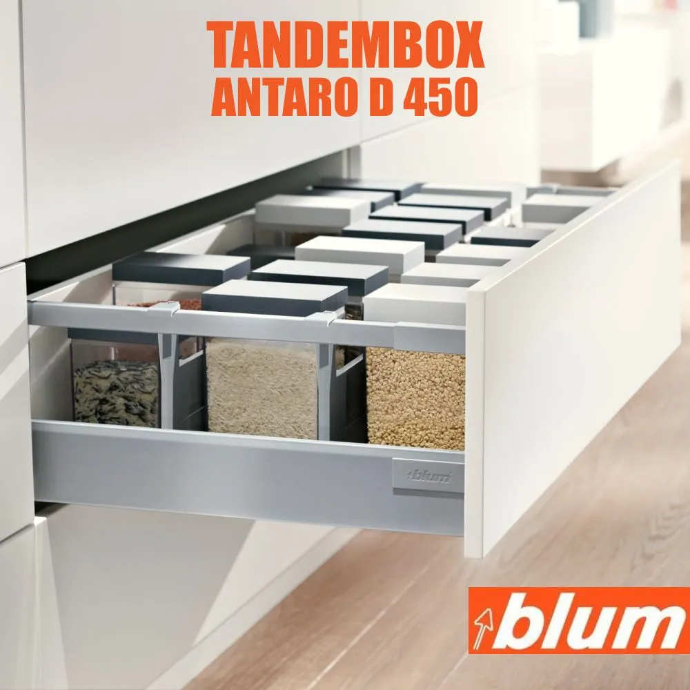 

Ящик BLUM TANDEMBOX ANTARO высота D 224 мм, длина 450 мм, серый