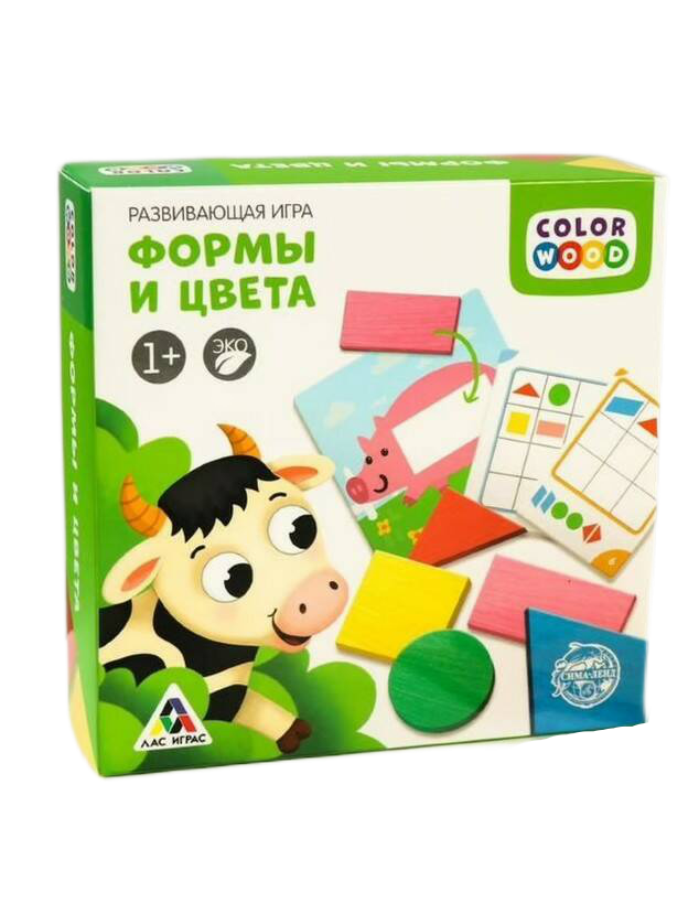 

Развивающая игрушка Лас Играс Цвета и формы, с деревянными вложениями