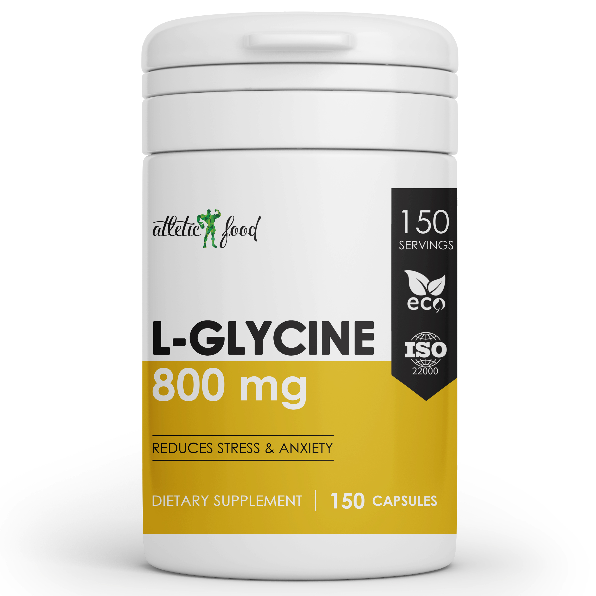 Глицин Atletic Food L-Glycine 800 mg - 150 капсул