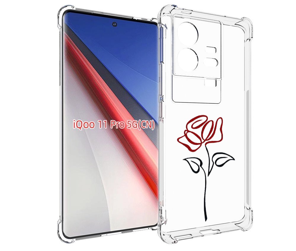 

Чехол бампер MyPads цветок в одну линию для Vivo iQOO 11 Pro про..., Прозрачный, Tocco
