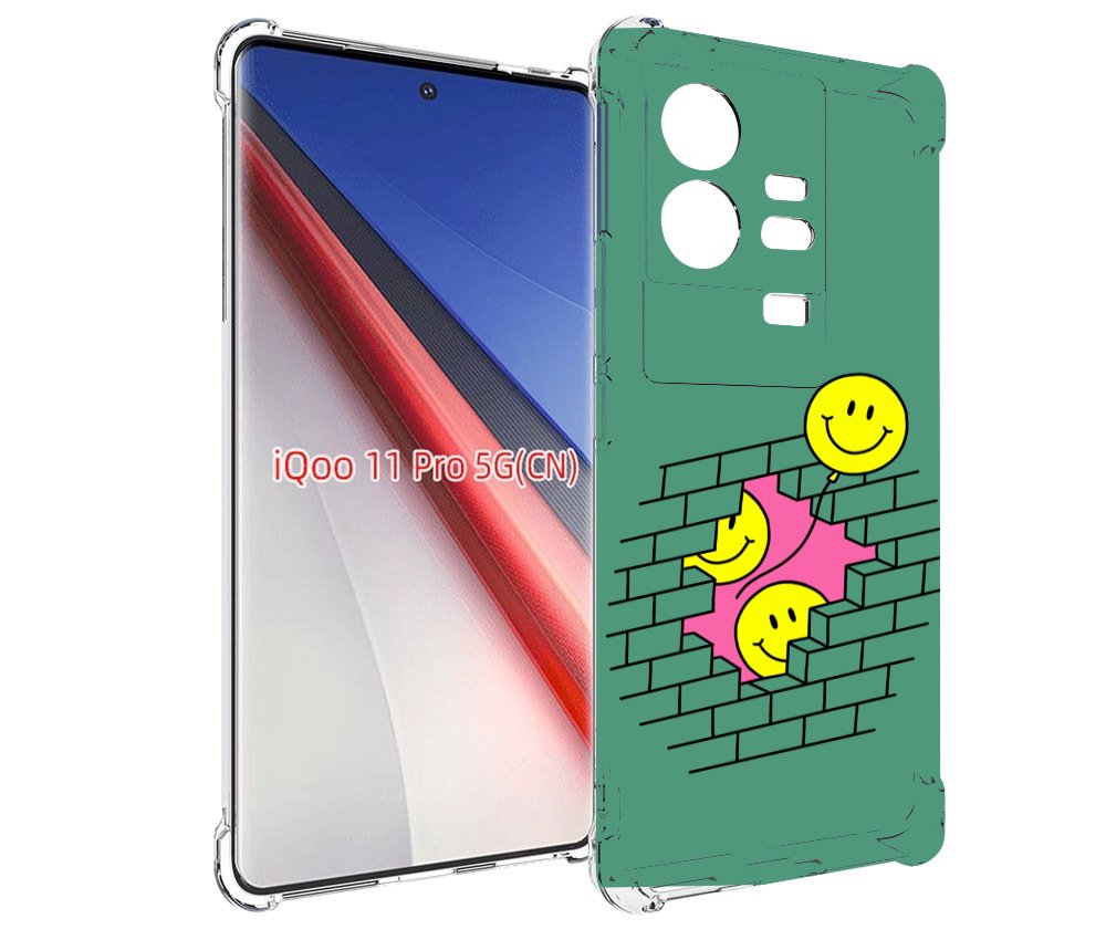 

Чехол бампер MyPads шарики в стене для Vivo iQOO 11 Pro противоу..., Прозрачный, Tocco