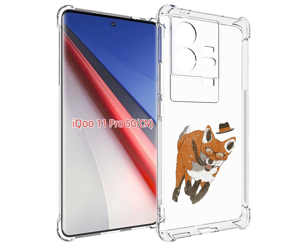 Чехол бампер MyPads шустрый лис для Vivo iQOO 11 Pro противоударный