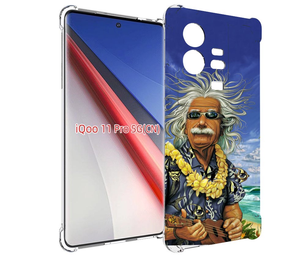 

Чехол бампер MyPads энштейн на отдыхе для Vivo iQOO 11 Pro проти..., Прозрачный, Tocco