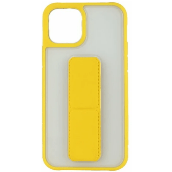 фото Чехол для iphone 12 mini с держателем 3 в 1 прозрачный, желтый nobrand