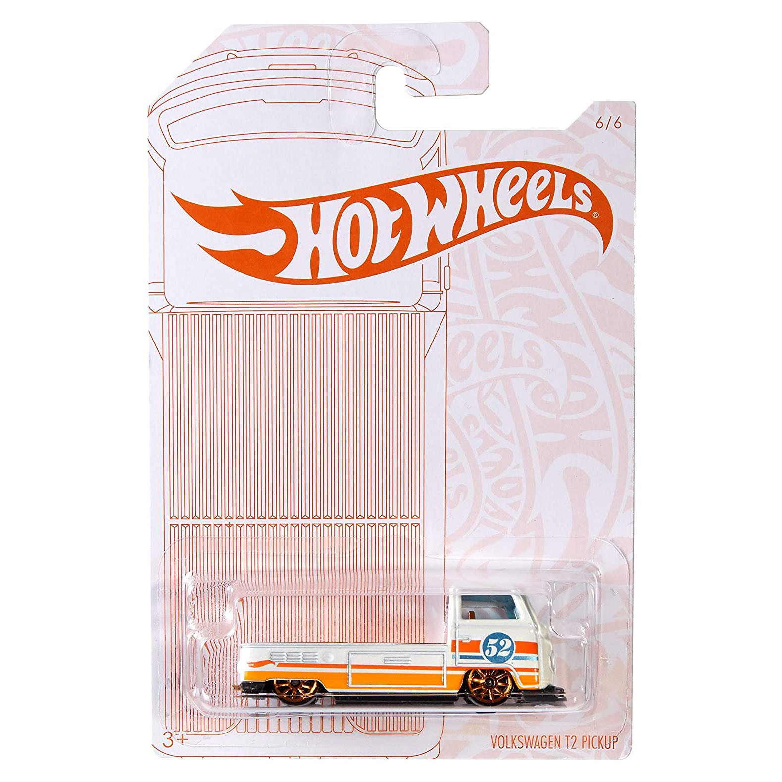 фото Hot wheels машинка премиальная перламутр и хром volkswagen t2 пикап gjw48/gjw54-k710