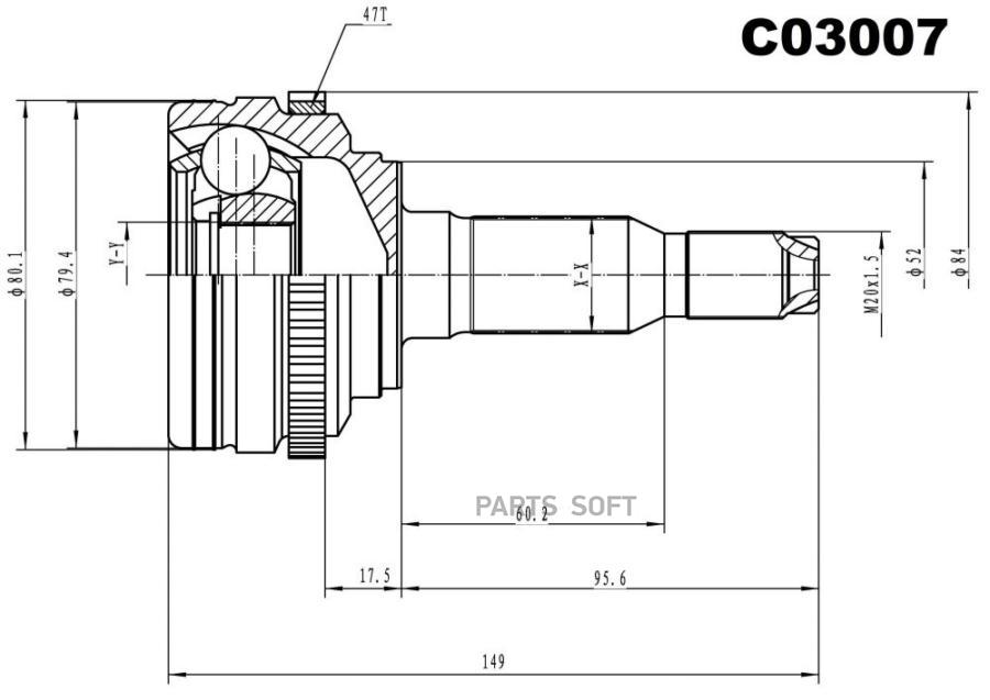 SANGSIN BRAKE ШРУС внешний передний SANGSIN BRAKE C03007 2915₽