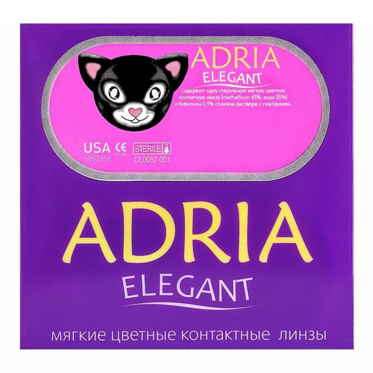

Контактные линзы гидрогелевые Adria Elegant Blue цветные R 8,6 D -1,00 2 шт.голубые