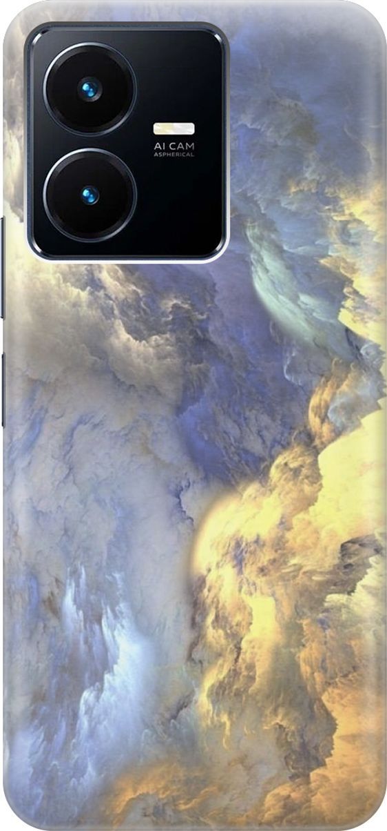 

Силиконовый чехол на Vivo Y22 с принтом "Желто-синие облака", Желтый;синий, 157783