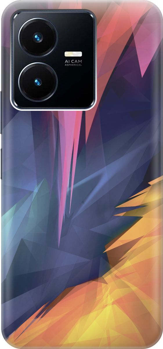 

Силиконовый чехол на Vivo Y22 с принтом "Розовый, синий, желтый", Желтый;розовый, 157783