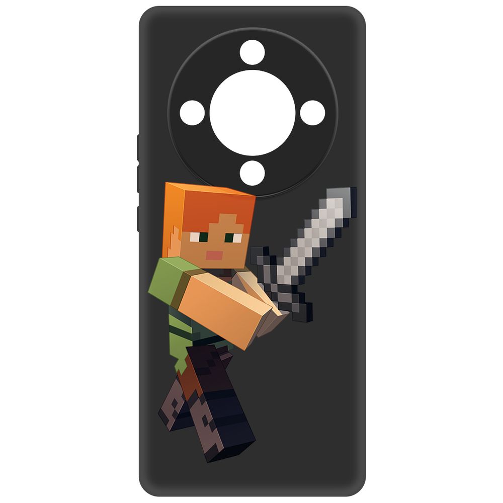 

Чехол-накладка Krutoff Soft Case Minecraft-Алекс для Honor X9b черный