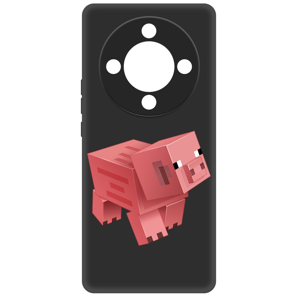 

Чехол-накладка Krutoff Soft Case Minecraft-Свинка для Honor X9b черный