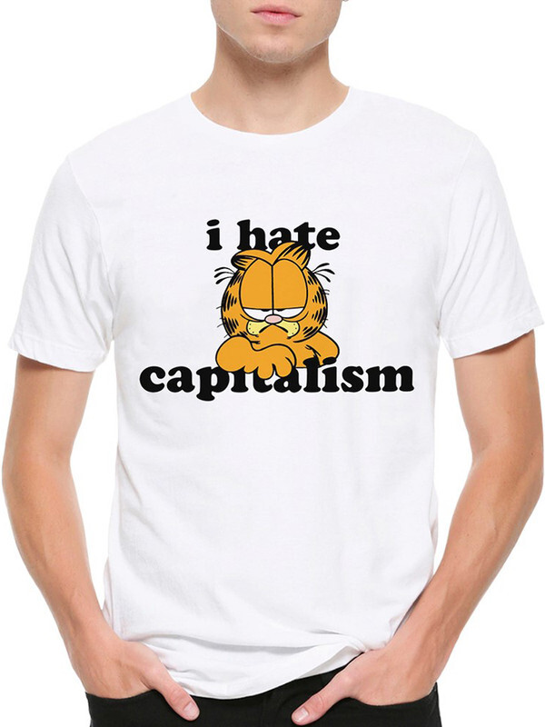 

Футболка мужская DreamShirts Studio Я ненавижу капитализм - Кот Гарфилд 2 белая S, Белый, Я ненавижу капитализм - Кот Гарфилд 2