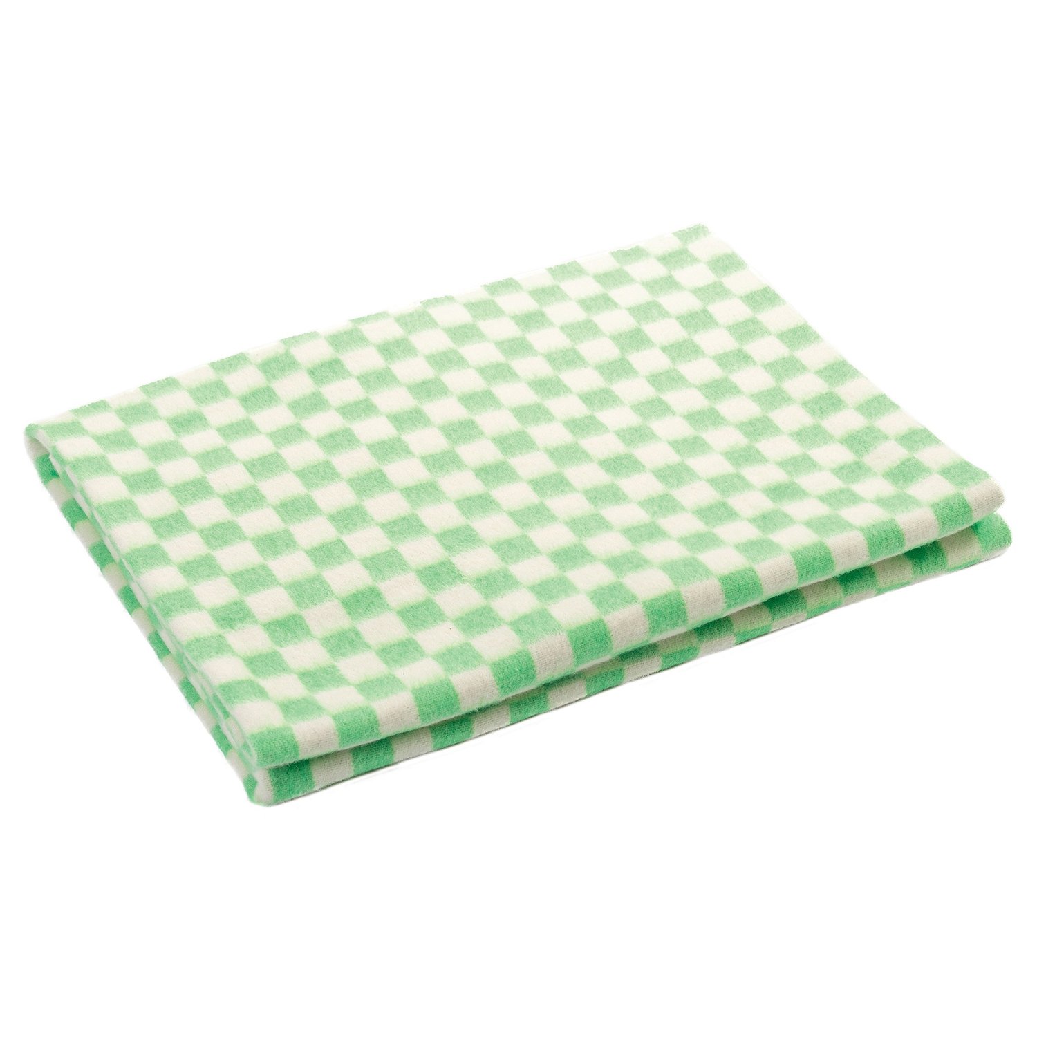 Детское байковое одеяло Ермошка 140х100 Клетка Зеленый