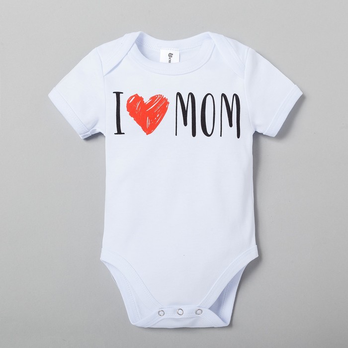 

Боди детское Крошка Я Love mom, белый, 68, Love mom