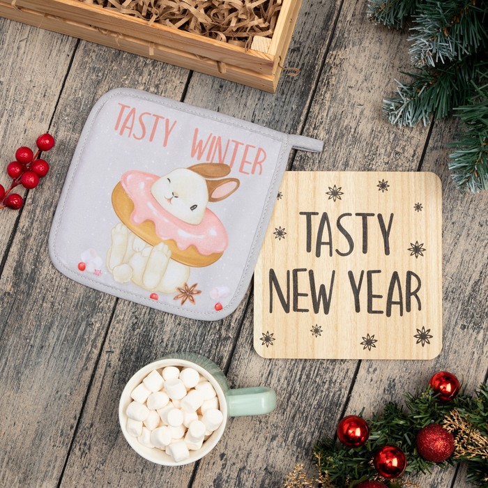 

Набор кухонный Доляна Tasty winter: подставка, прихватка