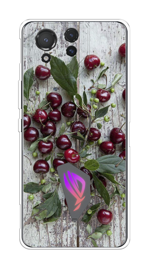

Чехол на Asus ROG Phone 8 "Вишня", Бордовый;зеленый;серый, 45150-1