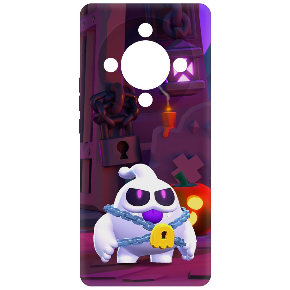 

Чехол-накладка Krutoff Soft Case Brawl Stars - Призрак Скуик для Honor X9b черный