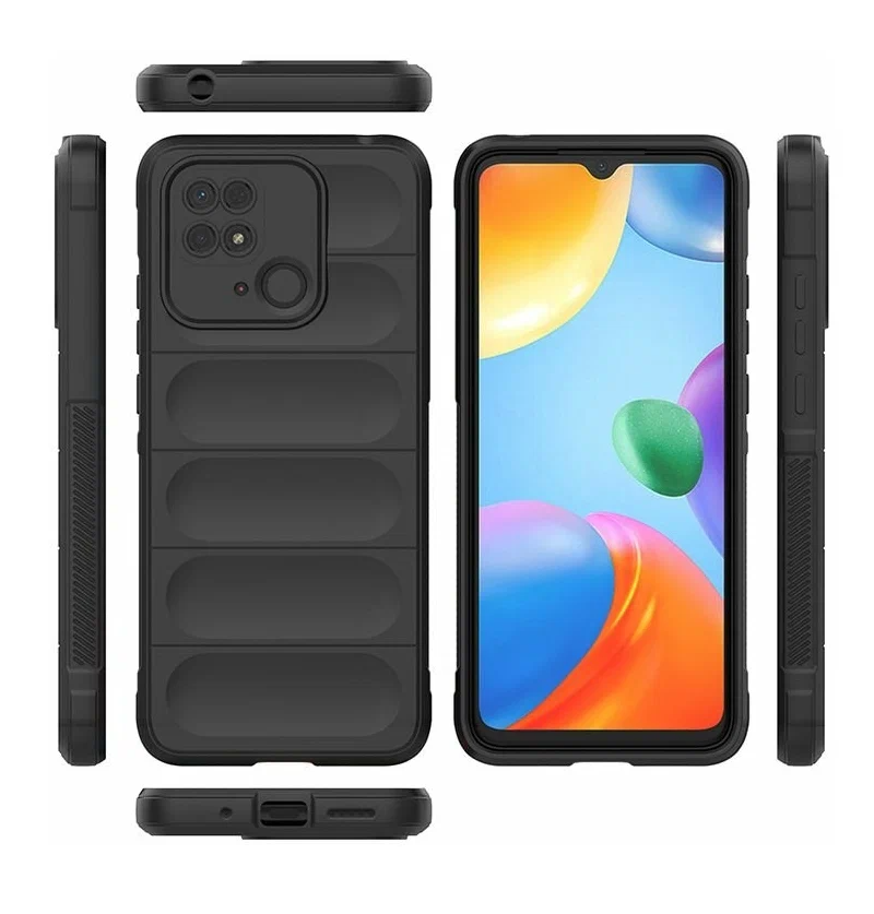 фото Противоударный чехол flexible case для xiaomi redmi 9c black panther