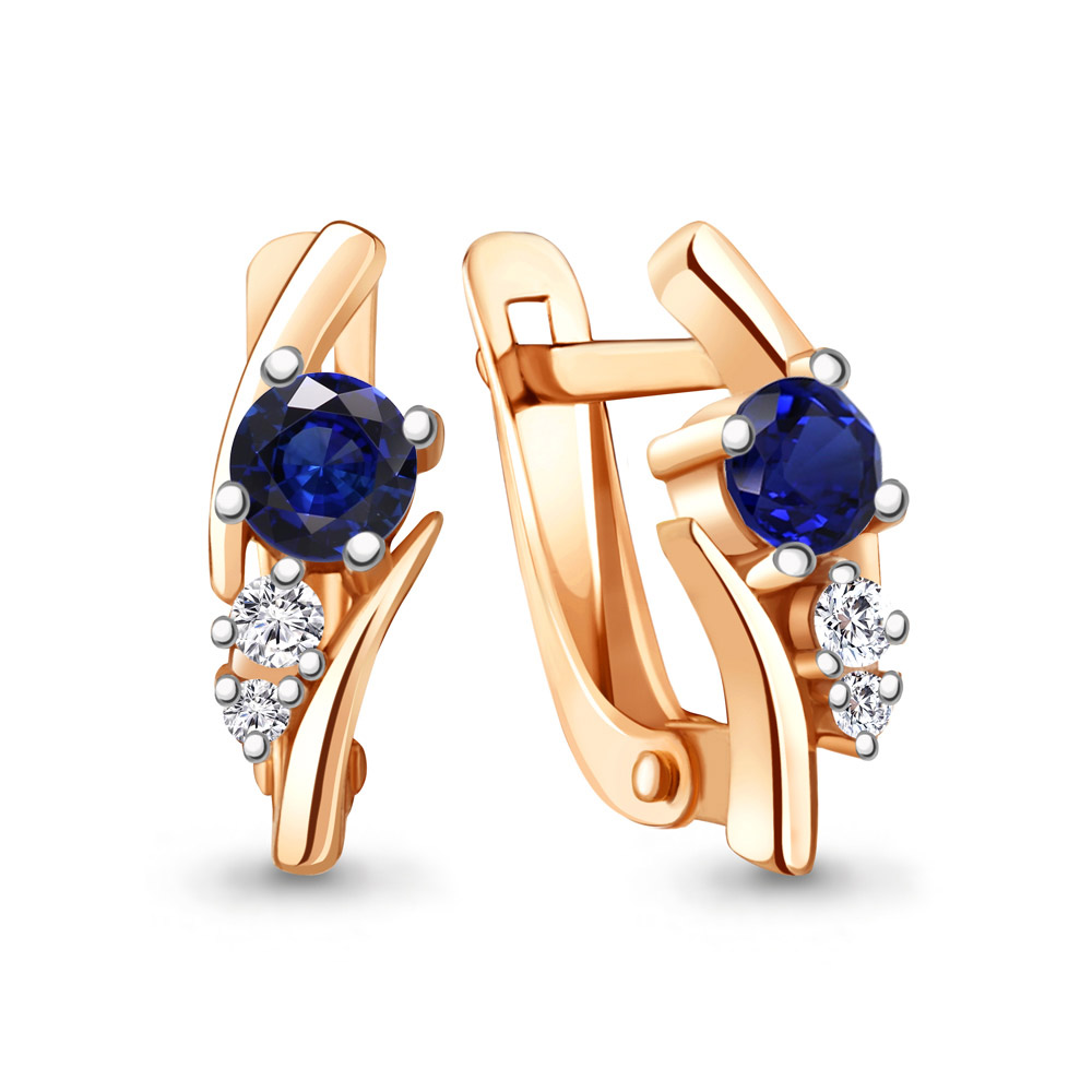 

Серьги из серебра с фианитом/сапфиром искусственным Aquamarine 49415АБ_925_з, 49415АБ_925_з