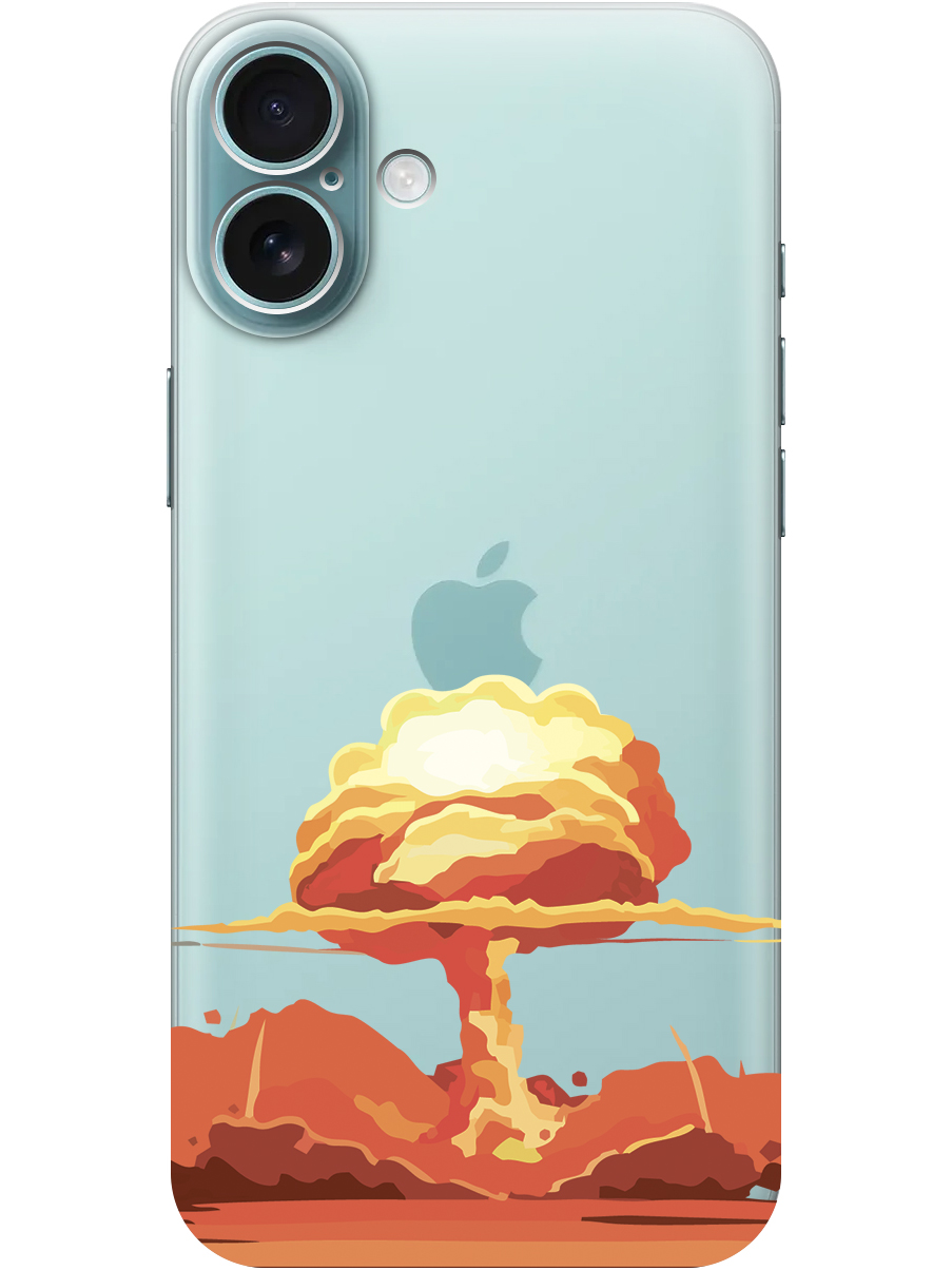 

Силиконовый чехол на Apple iPhone 16 Plus с принтом "Ядерный взрыв" прозрачный, Прозрачный;красный, 785197151