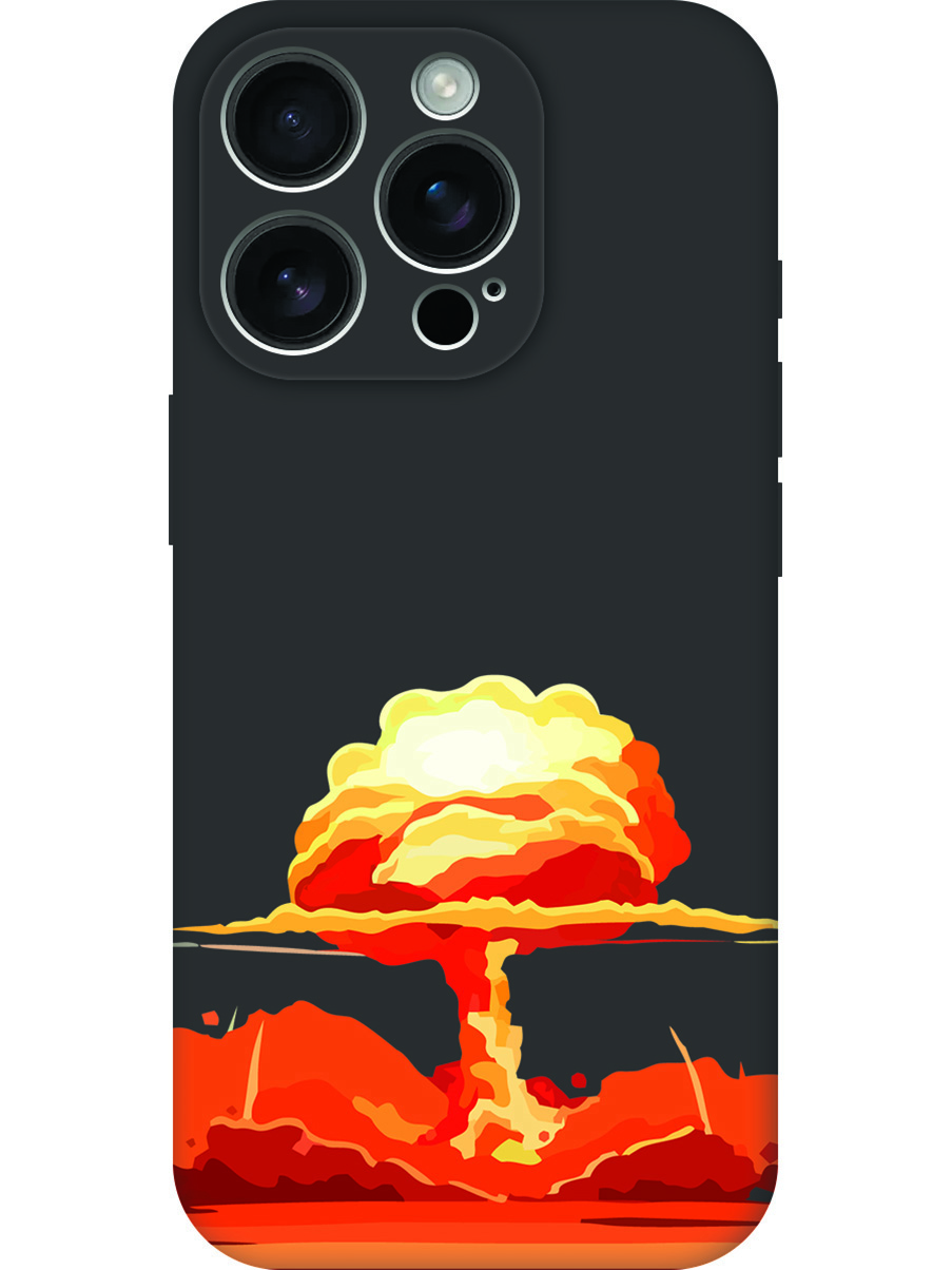 

Силиконовый чехол на Apple iPhone 16 Pro с принтом "Ядерный взрыв" матовый черный, Черный;прозрачный;красный, 785197751