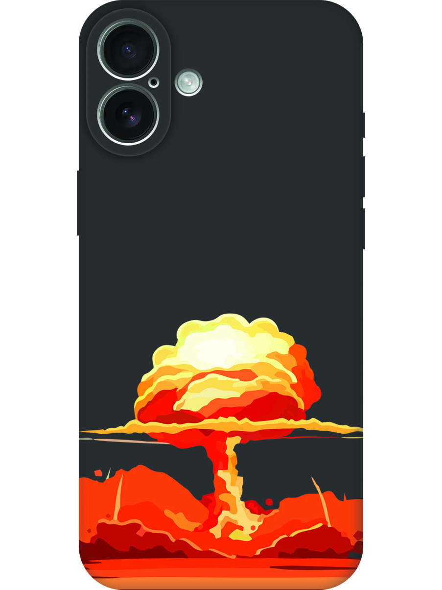 

Силиконовый чехол на Apple iPhone 16 Plus с принтом "Ядерный взрыв" матовый черный, Черный;прозрачный;красный, 785197151