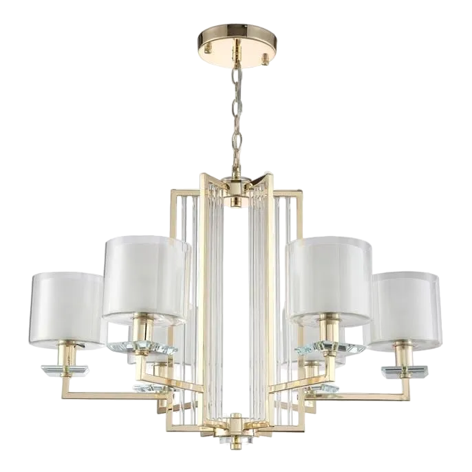 

Люстра потолочная Crystal Lux NICOLAS SP-PL6 GOLD/WHITE , E14, 60 Вт