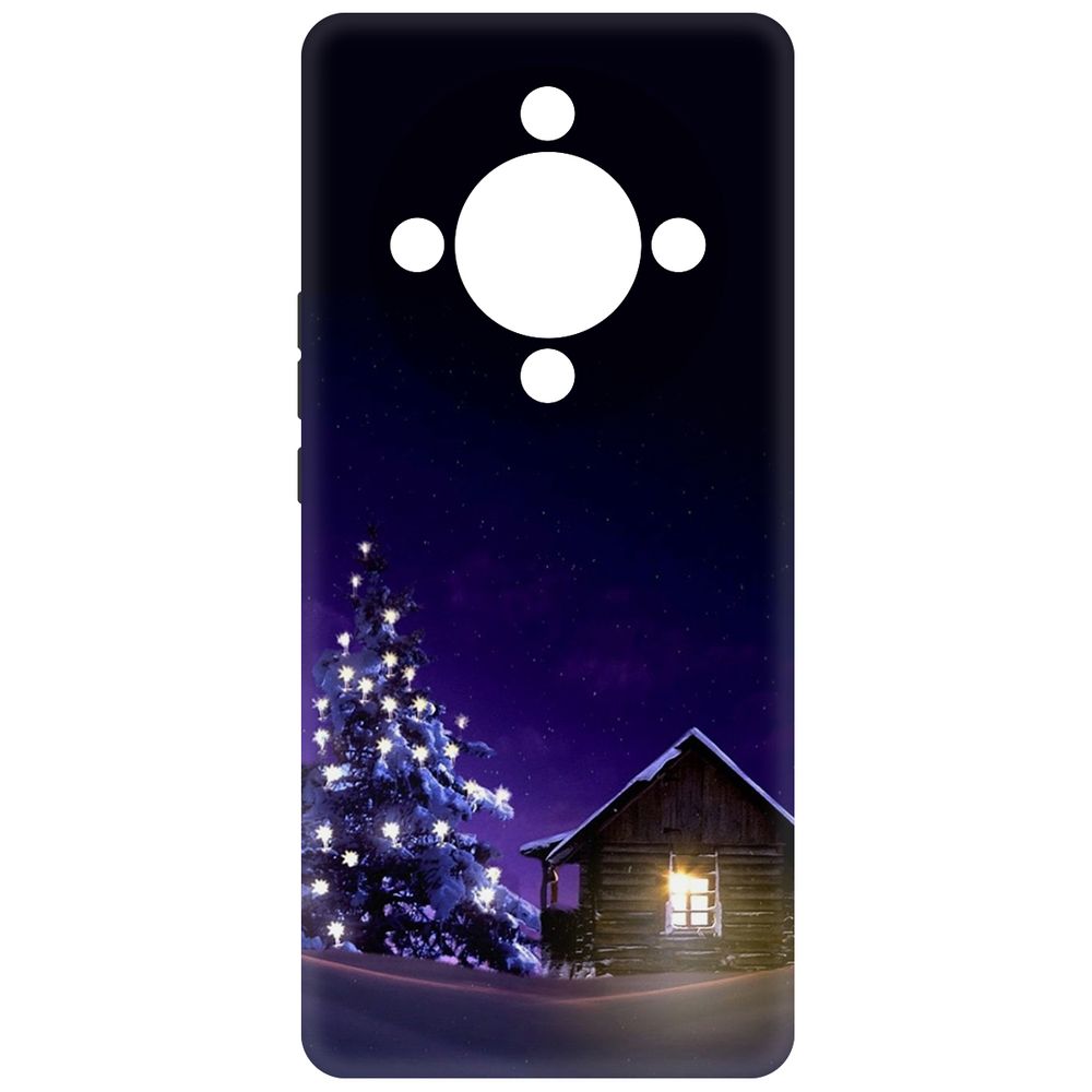 

Чехол-накладка Krutoff Soft Case Зимний домик для Honor X9b черный