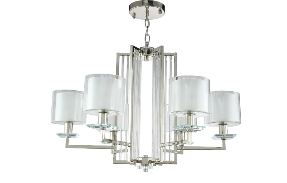 

Подвесная люстра Crystal Lux Nicolas NICOLAS SP-PL6 NICKEL/WHITE