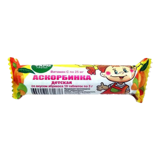 

Аскорбинка Фармгрупп детская в ассортименте 30 г