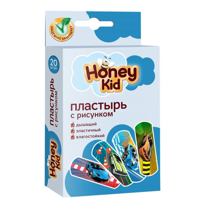 

Пластырь Honey Kid с рисунком 20 шт.в ассортименте